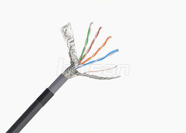 0.5mm CCA Cat5e SFTP Cable PE Insulation For Telecommunication Length Customized